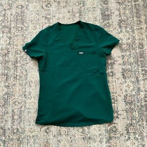 Figs Women's Hunter Green Scrub Top (Limited Edition Color)